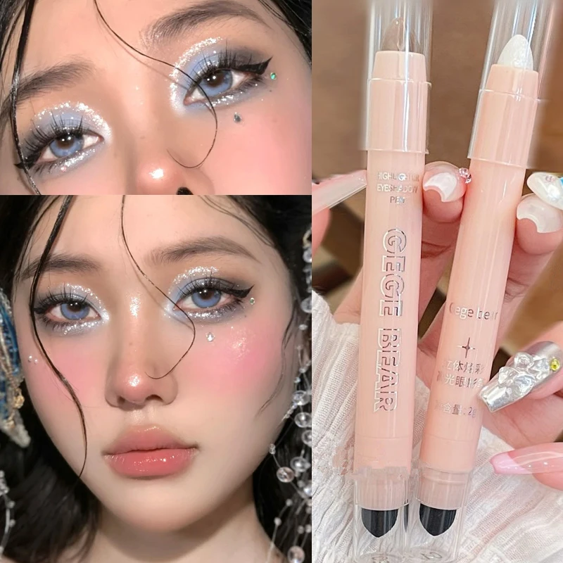 

1PC Diamond White Eyeshadow Pen Waterproof Matte Brown Eyeliner Gel Pen Makeup Eyeshadow Stick Liquid Nude Shadow Highlight Pen