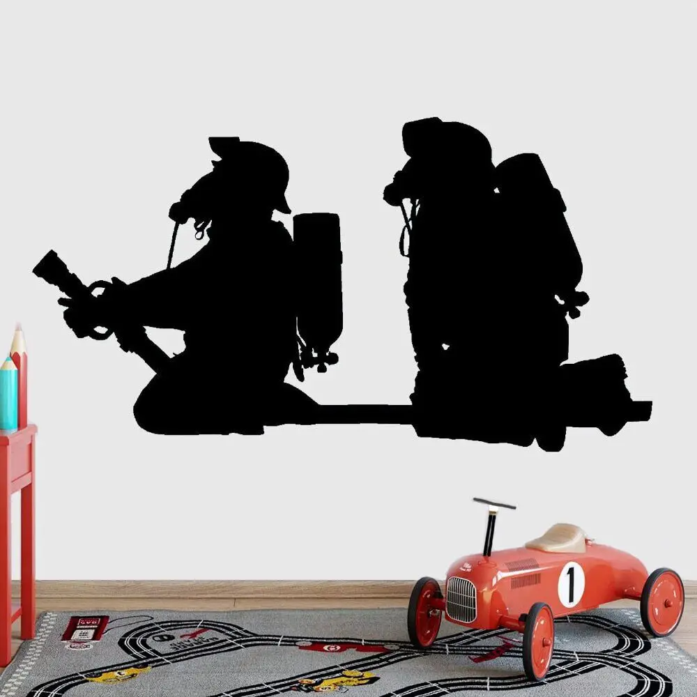 Наклейки на стену Fireman Z049, виниловые наклейки на стену в детскую комнату, для украшения дома, пожарного, хосефта, для кабинета, школы