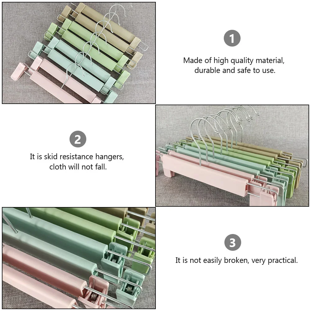 10 шт. вешалка для костюма зажим брюк вешалки одежды сушилка черный регулируемый