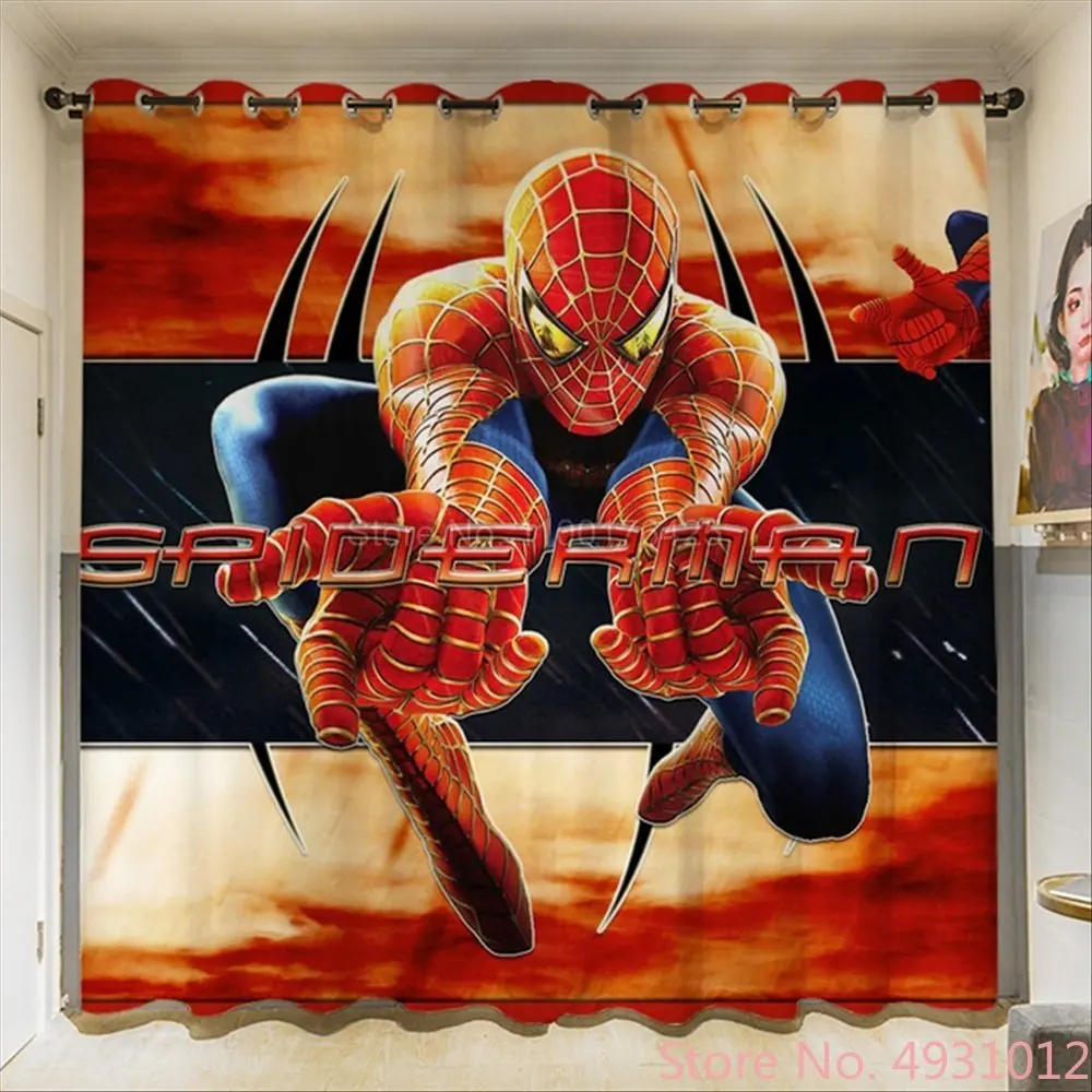 

3d-занавески «Человек-паук» Disney, шторы блэкаут для детской комнаты, гостиной, кухни, спальни, оконные драпировки на заказ, украшение для дома