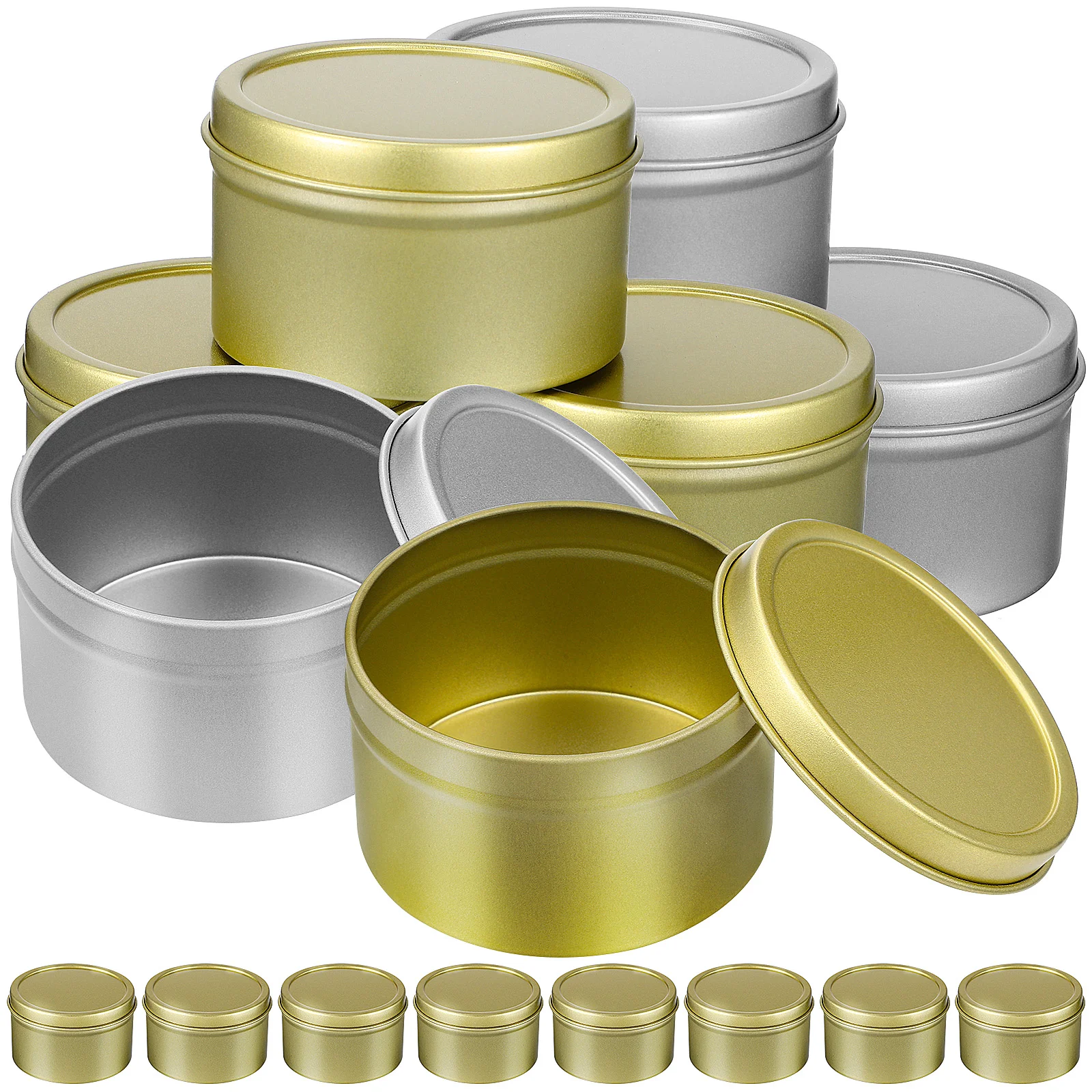 

Tins Makingtin Lids Metal Jar Containers Jars Bulk Oz Round Lid Diy Screw Can Sugartinplate Emptytea Gold Kits