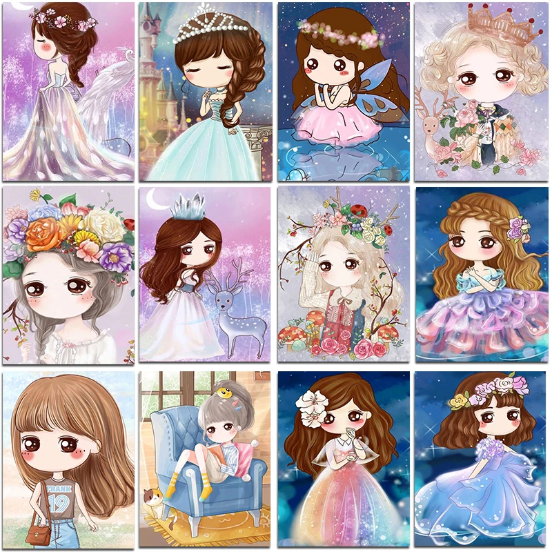 

5D DIY Diamond Painting kit Cartoon girl princess Full Square Diamond embroidery Cross stitch Full Round Diamond mosaic