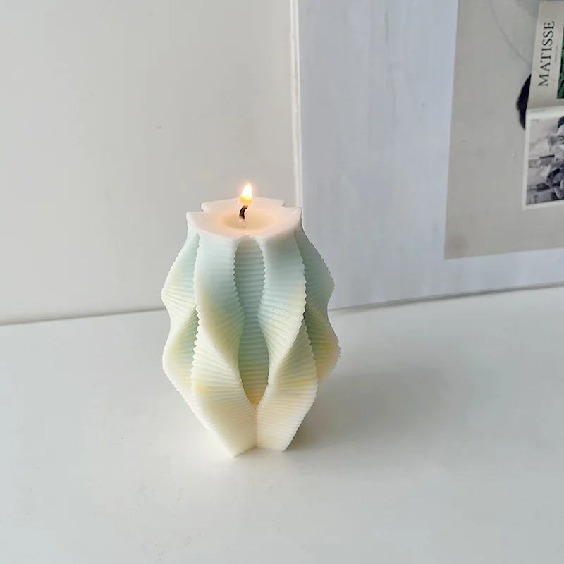 

Geometric Rotating Column Candle silicone Mold Plaster Handmade Soap Mold