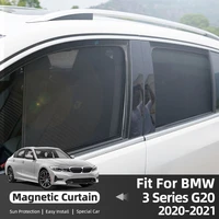 magnetic car sunshade cover for bmw 3 series g20 2019 2022 windshield curtain auto accessories mesh shade blind fully covered