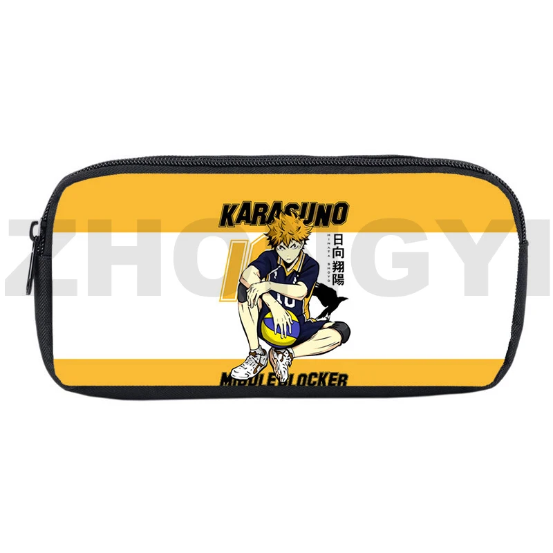 

Haikyuu Karasuno Nekoma 3D Pencil Case High Capacity Makeup Travel Bag Zipper Pouch Cartoon Boy Pencil Bags Cute School Supplies