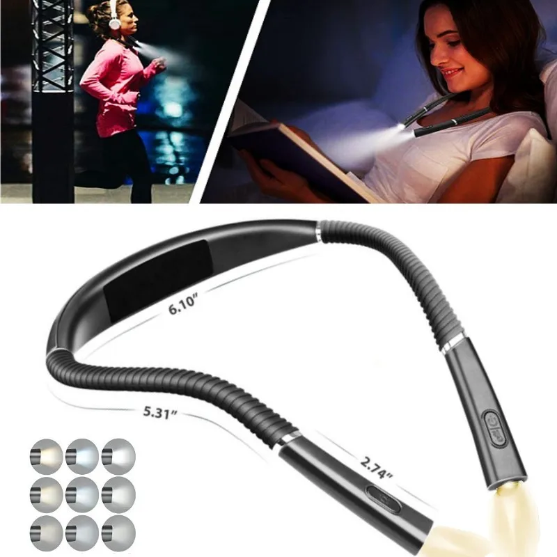 

Light For Reading Ultralight Book Light Working Bendable Neck Camping Wearable For Light Running Night Reading Lamp Portable