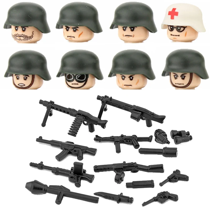 

NEW Military German Medical Corps Figures Building Blocks WW2 Soldier Army Infantry Weapons Helmet Parts Bricks Toy For Children
