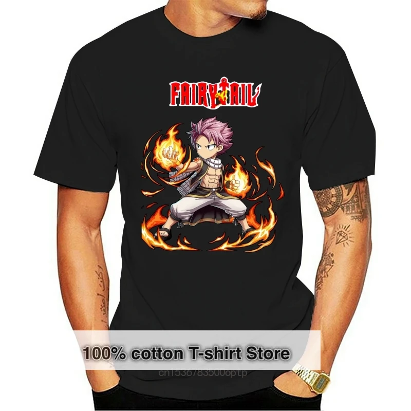 

Новинка Мужская футболка Natsu Dragneel с рисунком Феи хвоста огня рассекающего черного цвета Размеры S-XXXL Футболка с принтом 2020 модный бренд Топ Ф...