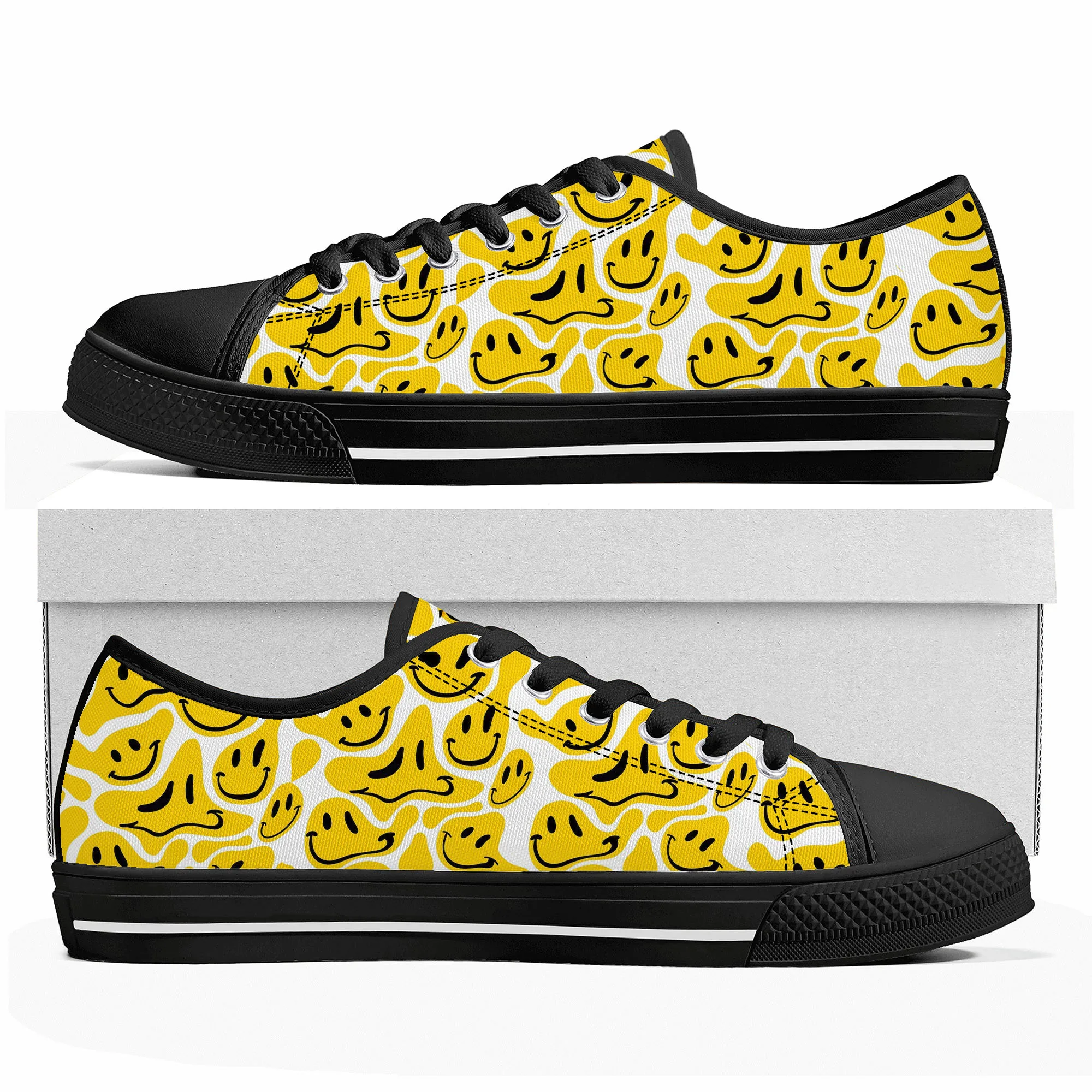 

cute melt Smiley Smile Low Top Sneakers Mens Womens Teenager Canvas High Quality Sneaker Casual Custom Made Shoes Customize Shoe