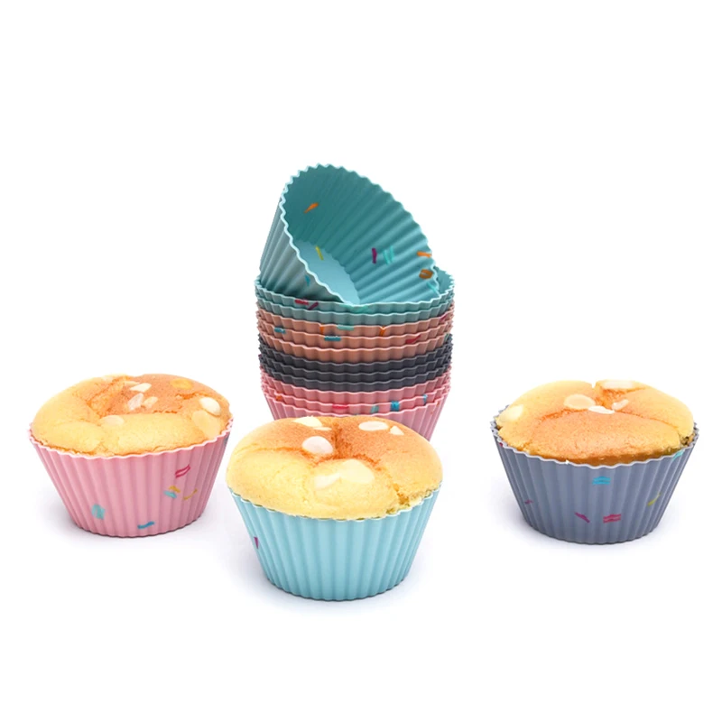 

1/6/12Pcs Reusable Cupcake Muffin Cake Silicone Baking Molds DIY Dessert Tools