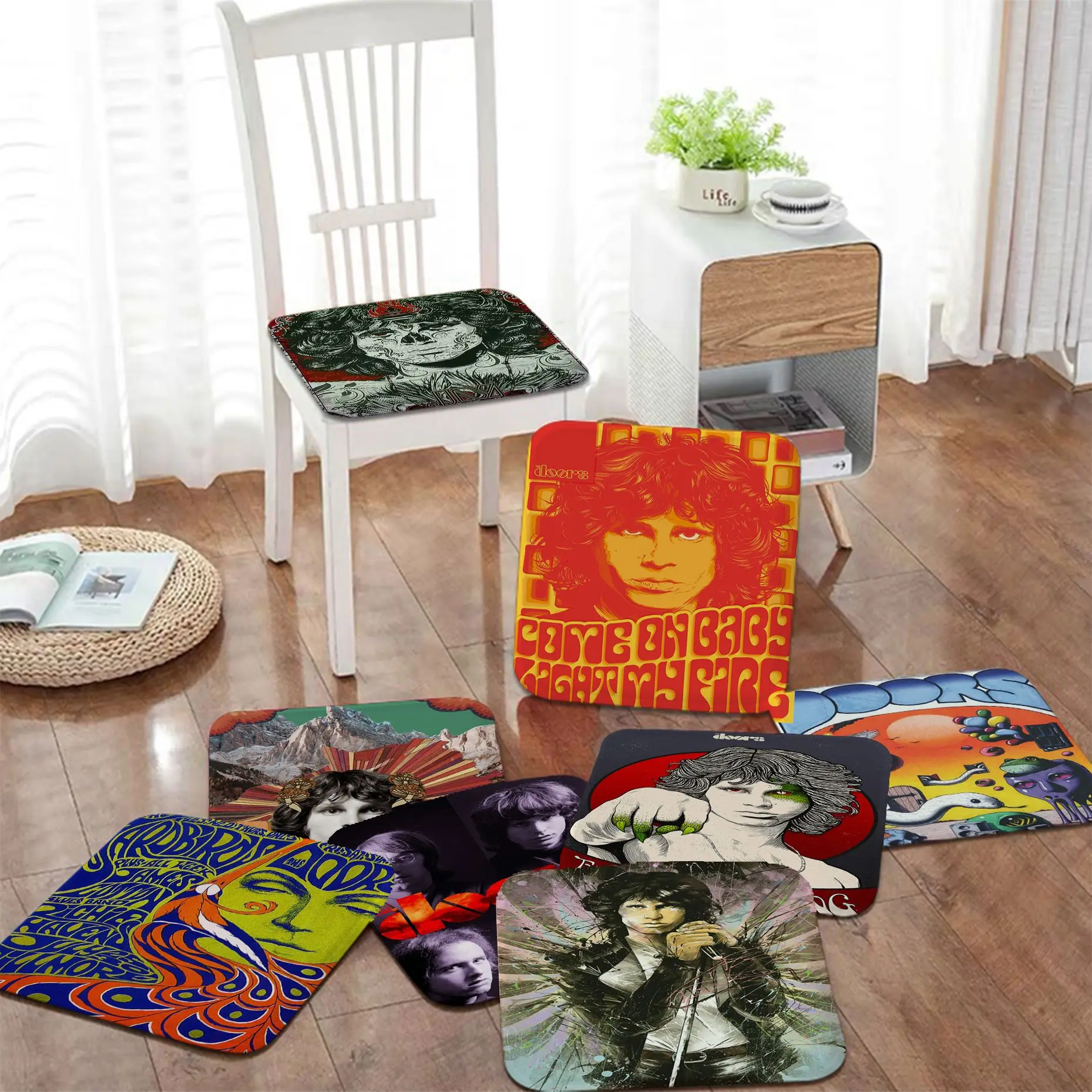 

The Doors Jim Morrison Round Chair Mat Soft Pad Seat Cushion For Dining Patio Home Office Indoor Outdoor Cushions Home Decor