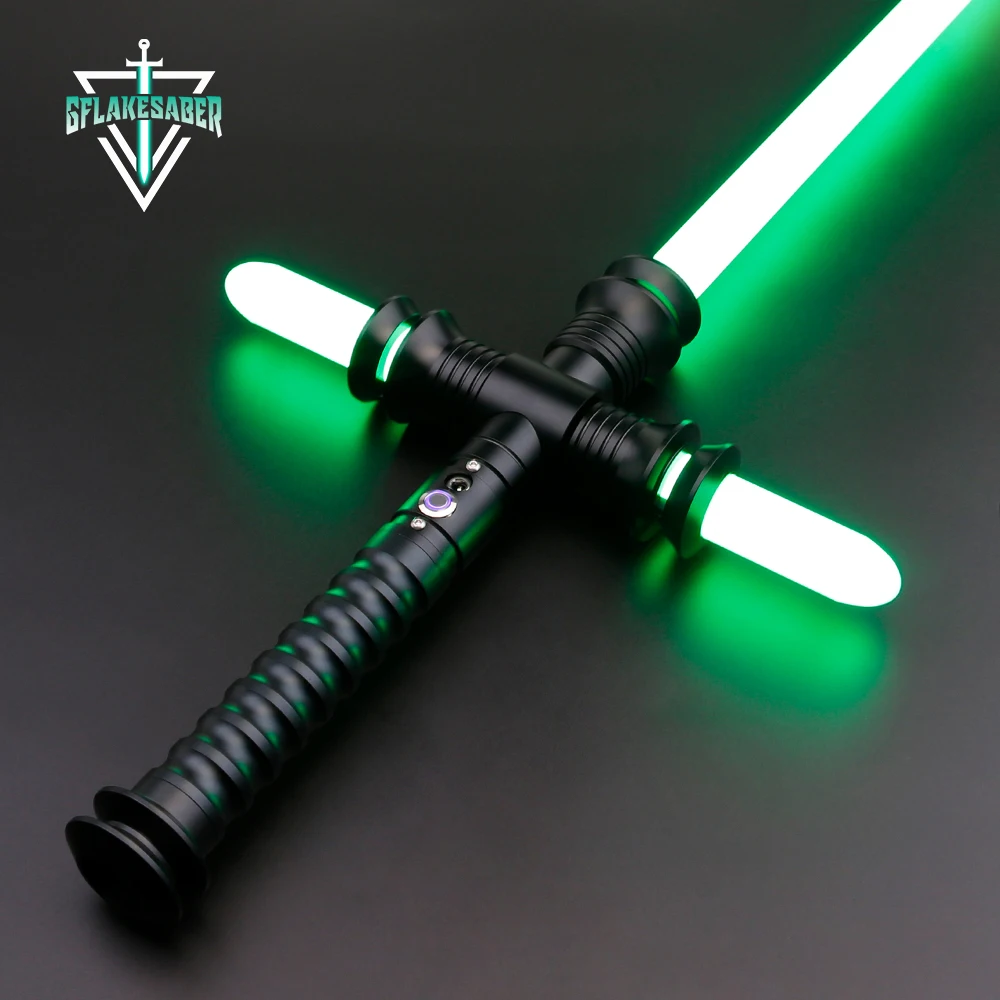 

TXQSABER Heavy Dueling Crossguard Lightsaber Metal Hilt Smooth Swing Jedi Light Saber 12 Colors Changing Cross Laser Sword Toys