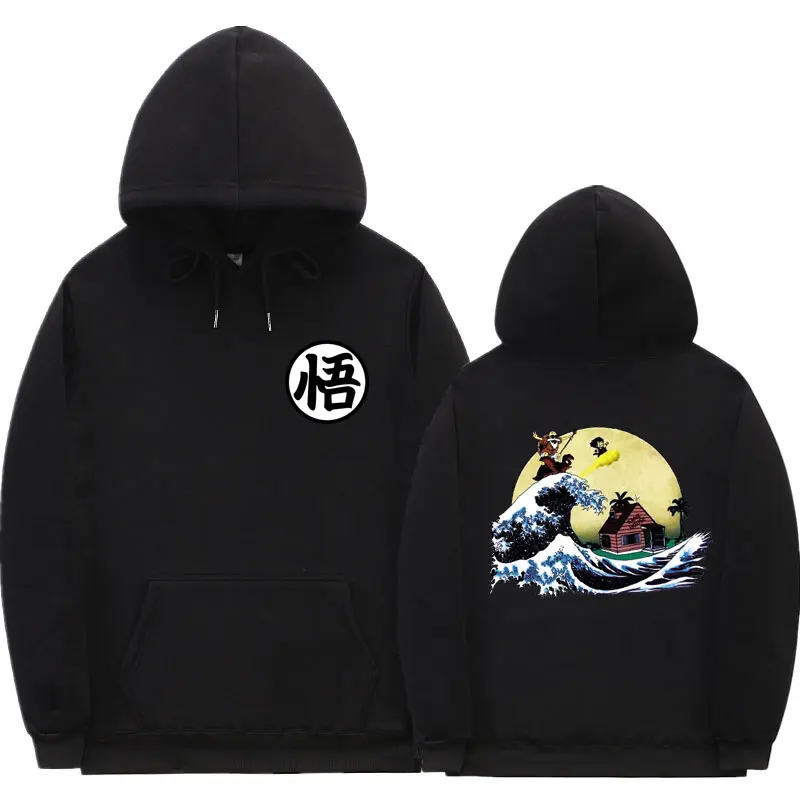 

Black White Hoodies Print Cartoon Turtle Goku Anime Hoodie Poleron Hombre Men Women Streetwear Long Sleeves Sweatshirts