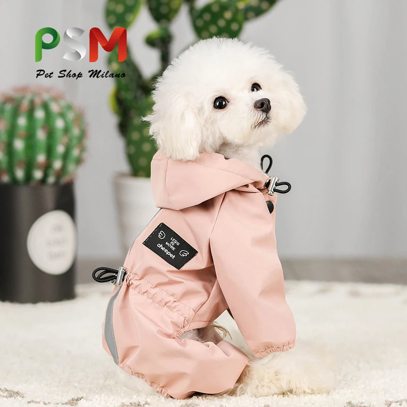 

Pet Dog Raincoat Outdoor Waterproof Clothes Hooded Jumpsuit Overalls For Small Big Dogs Rain Cloak French Bulldog Labrador