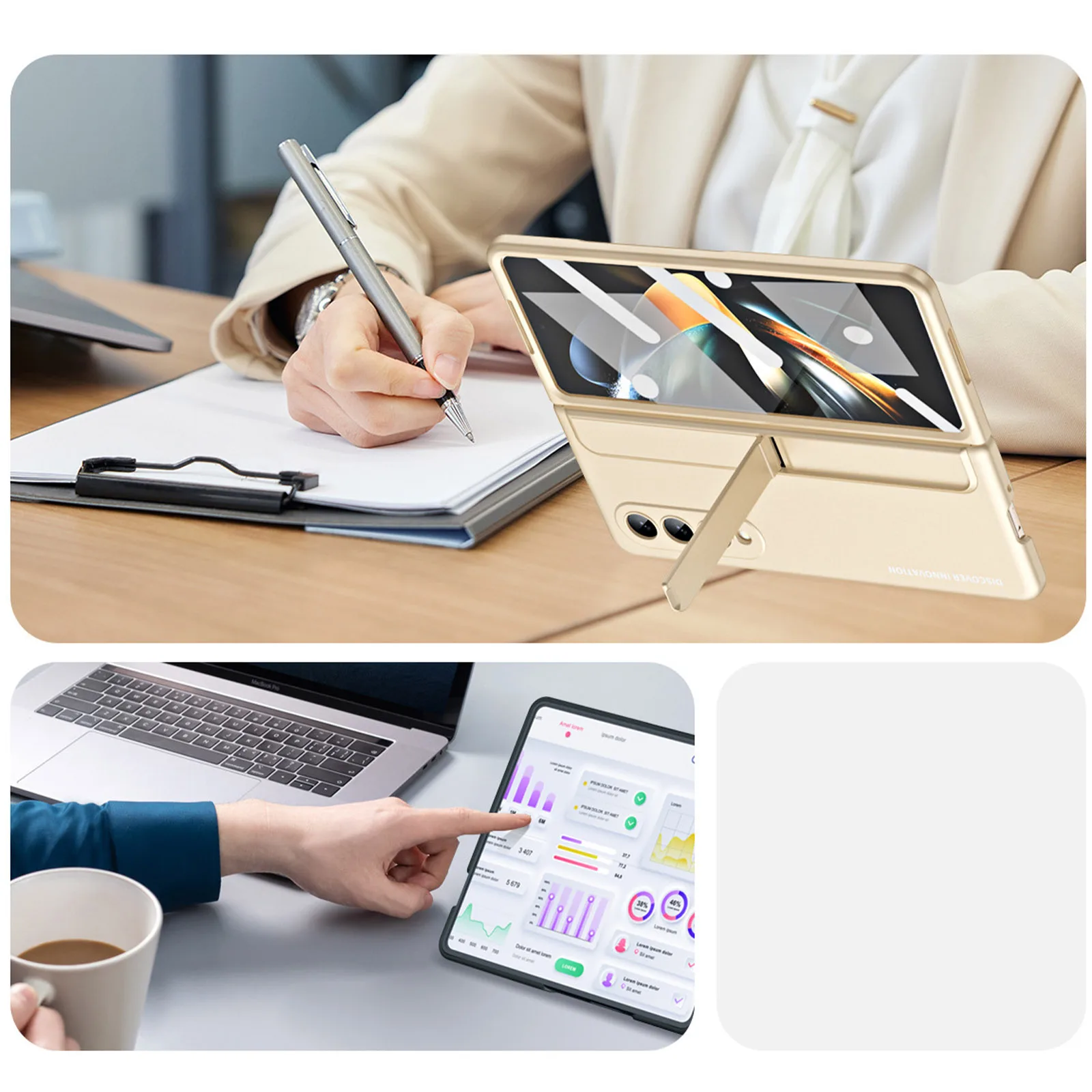 For Samsung Galaxy Z Fold 4 5G Hard Case with Kickstand Shockproof Phone Cover with Pen Fold Pen Holder Ultra Slim Case 2022