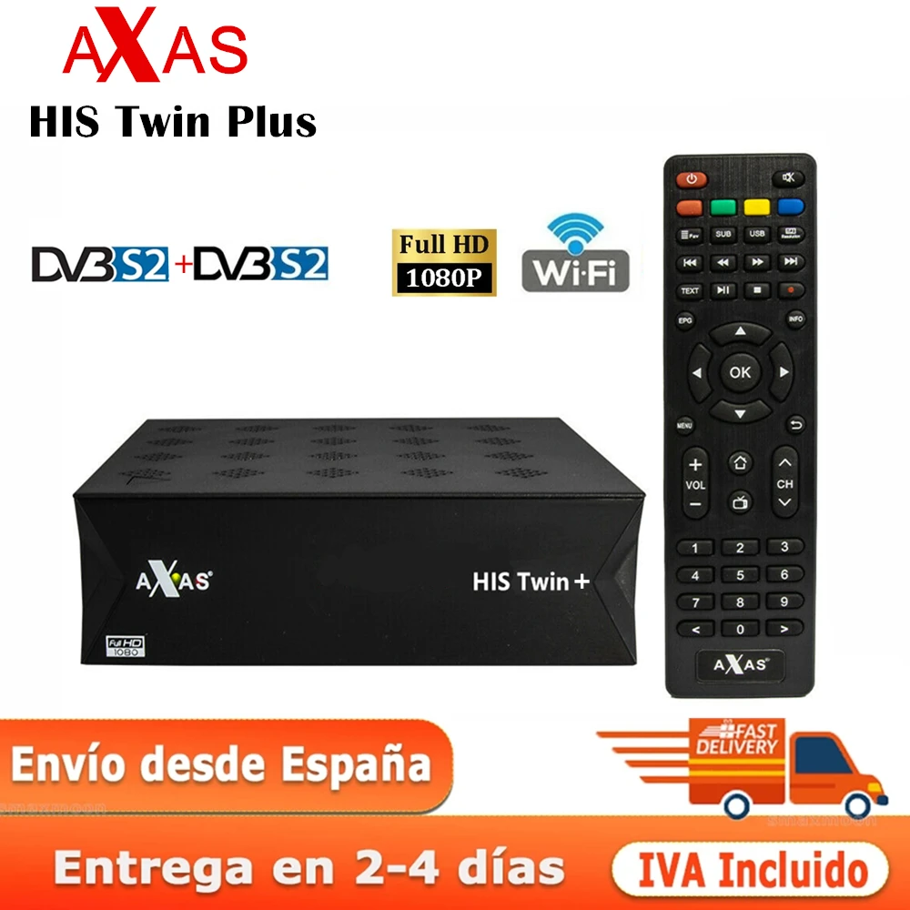 

Hot Sale Axas His Twin Plus Satellite Receiver DVB-S2/S 1080P HD Build in WiFi Linux E2 OpenATV support OScam CCCAM TV Decoder