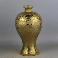 ming xuande years mark gilt dragon lines vase unearthed ancient porcelain kiln porcelain imitation handmade antique ornaments