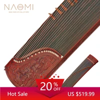 naomi 21 strings 163cm guzheng chinese zither instrument dragon carved zheng with rich and mellow sound handmade by luthier