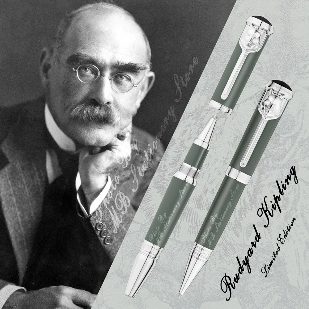 MSS Writer Edition Rudyard Kipling Signature MB Ballpoint Pen Luxury Stationery Writing Smooth With Embossed Wolf Head Design