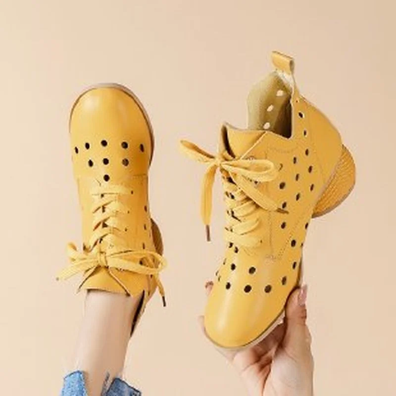 

Summer Fashion Women Ankle Boots Handmade Hollow Out Sandals Wedge Women's Shoes Soft Bottom Women Boots Shoes sandalias zapatos