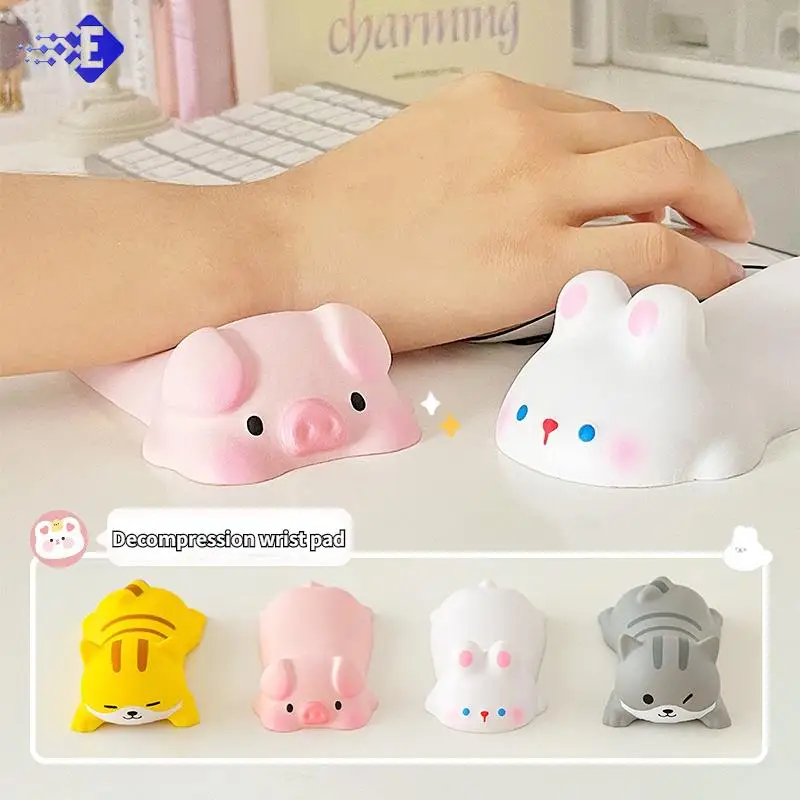 

Cute Cat Keyboard Wrist Rest Kawaii Computer Elbow Pad Arm Rest For Desk Ergonomic Slow Rising PU Mouse Pad Office Supply