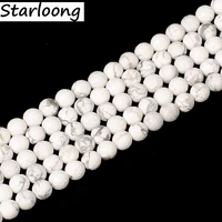 high quality natural stone faceted imported white howlite round loose beads 4681012mm jewelry making bracelet diy beads