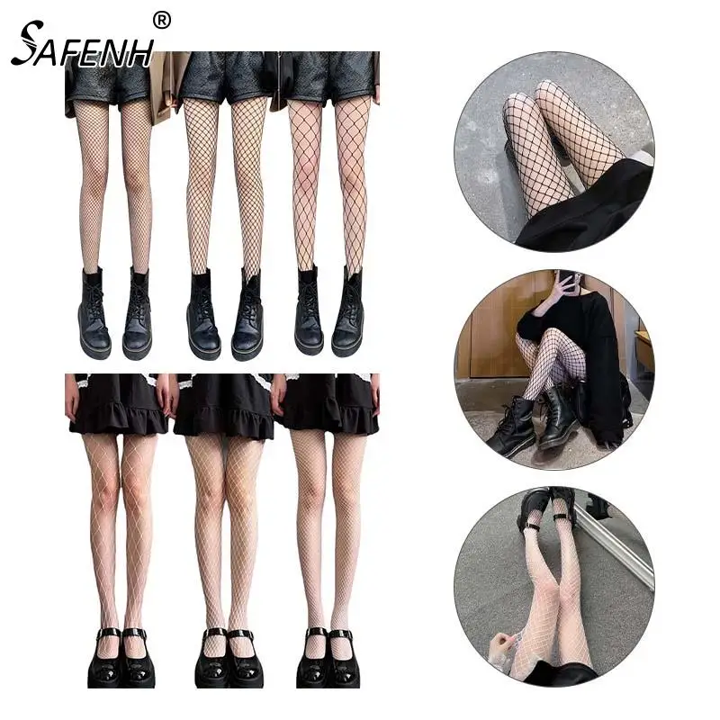 

Japanse Harajuku Hollow Netkousen Panty Vrouwen Mode Thin Summer Autumn Ins Tide Lace Tights White Fishnet Silk Stockings Woman