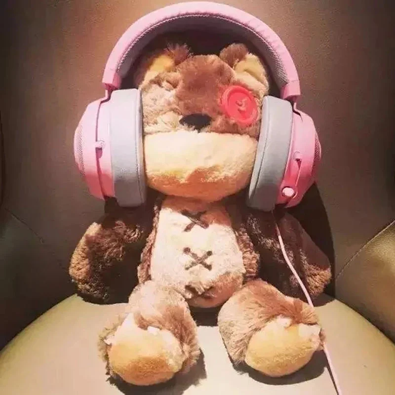 Новинка Kraken Pro V2 кристально-розовые Игровые наушники для девушек с кошачьими