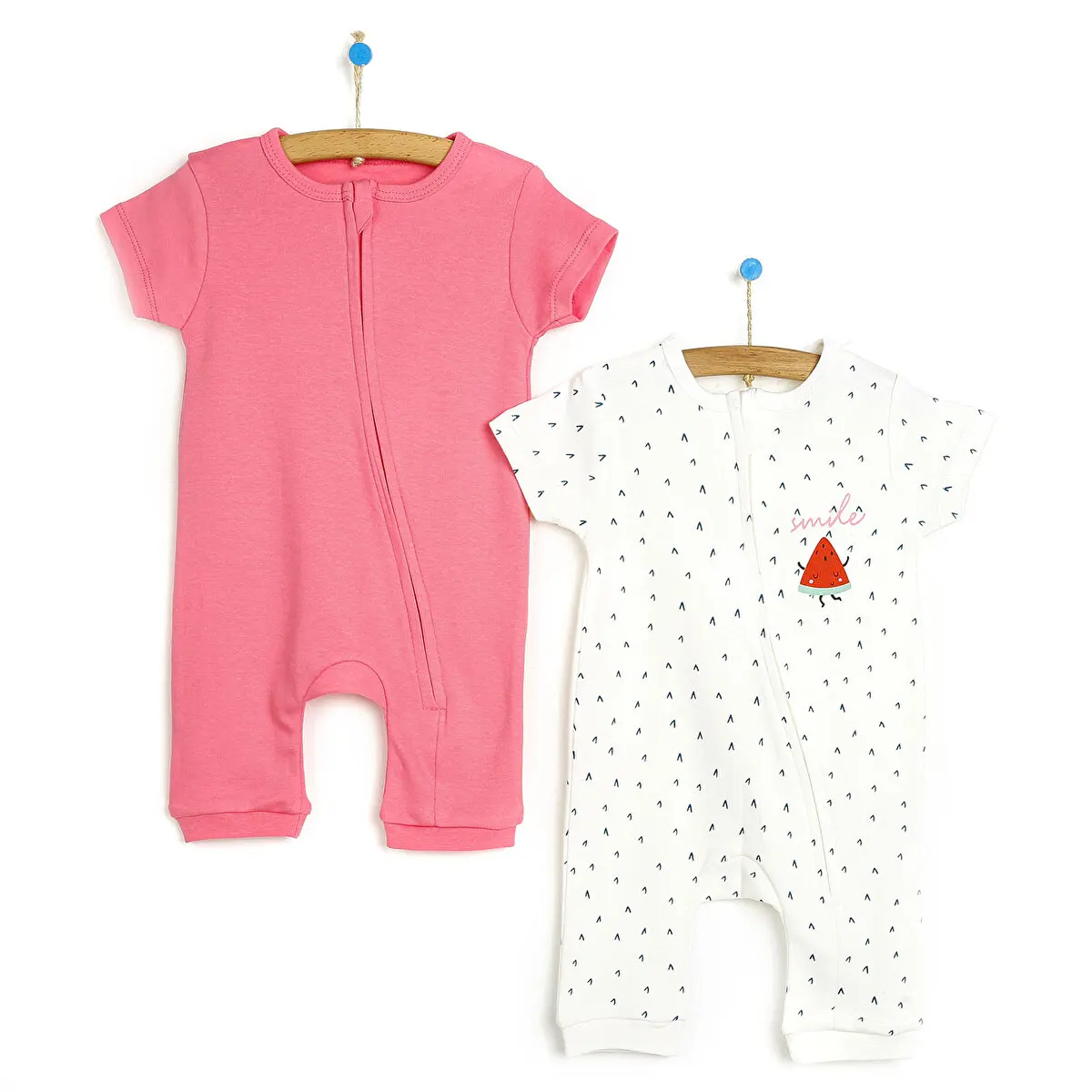 

ebebek Hellobaby Basic Kız Bebek Yazlık 2li Patiksiz Tulum