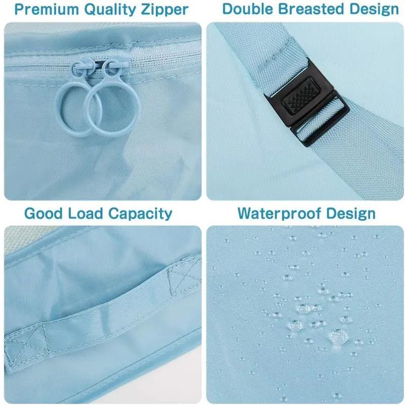 Travel Packing Cubes Set 8Pcs Lightweight Luggage Organizer Bag Blue
