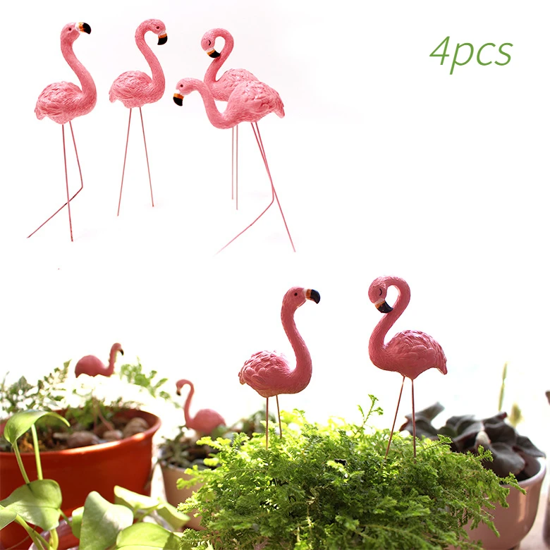 The new flamingo series micro landscape gardening DIY landscaping accessories elegant and cute flamingo resin ornaments