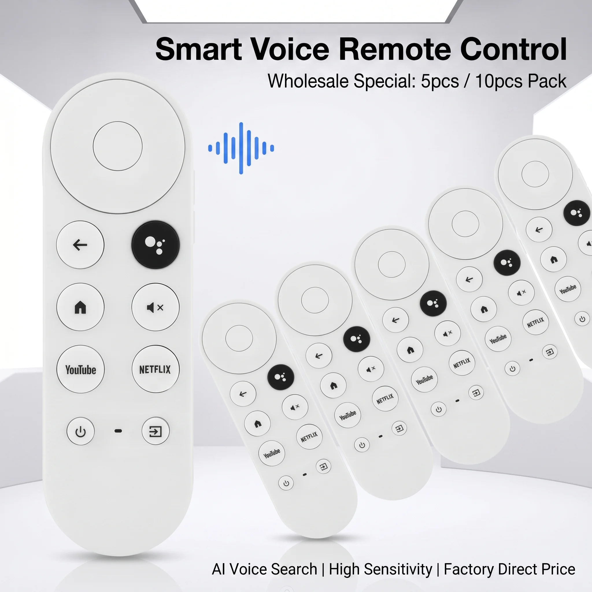 Фото Пульт дистанционного управления для Google Chromecast 4K Snow Streaming Media Player (только пульт) G9N9N, замена с голосовым управлением №1
