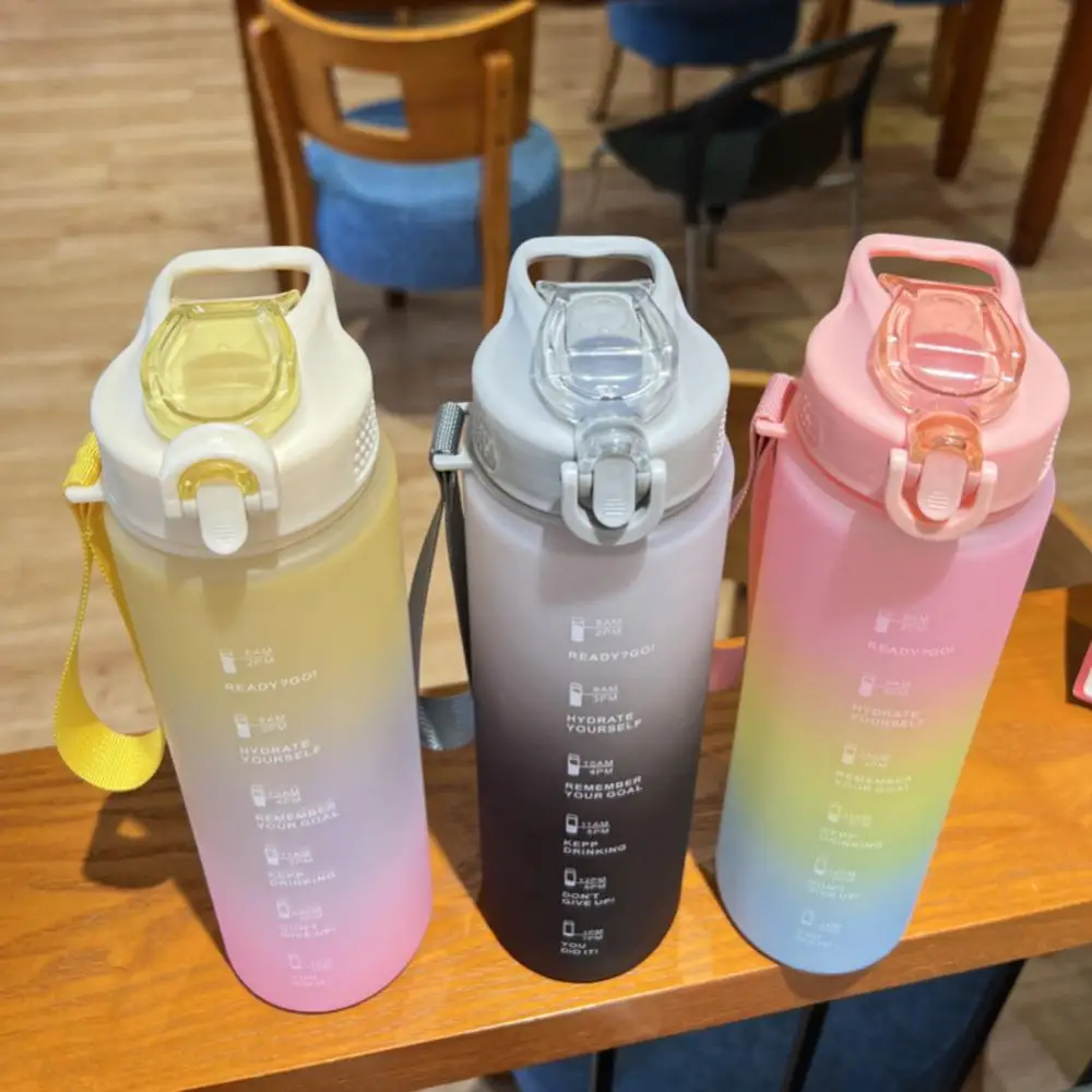 

1l Straw Cup 2023 Gradient Color Water Cups Plastic Water Bottle Wholesale Large Capacity Creative Hot