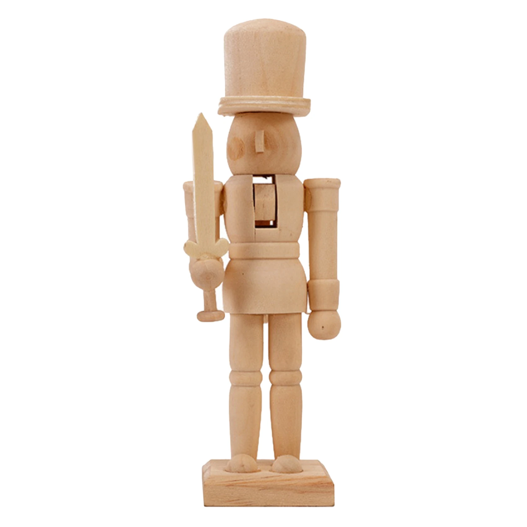 

20.5Cm Nutcracker Puppet White Embryo Walnut Soldier Shaped Ornaments Xmas Decor Gifts New Year Decor Pendants