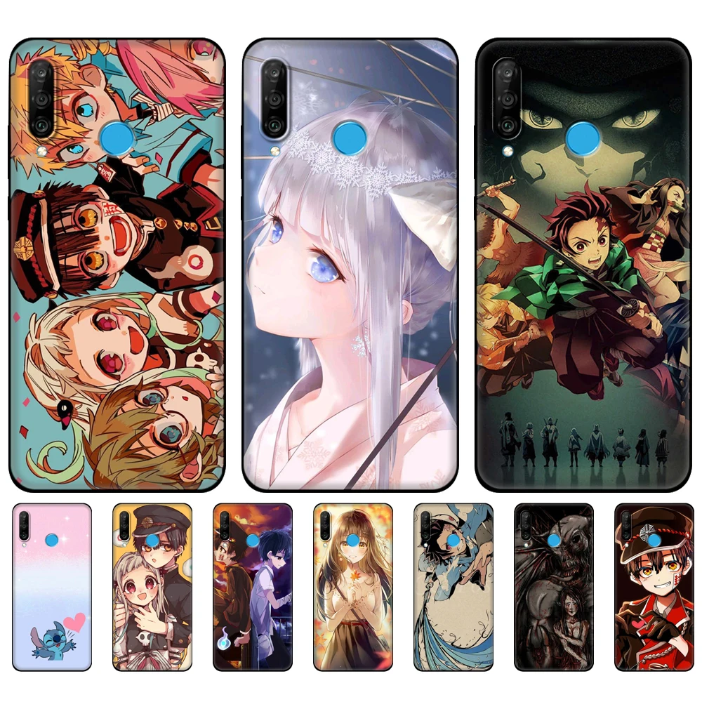 

Black tpu Case For Huawei P30 Lite P30 Pro P40 Case For Huawei P40 LITE E P Smart 2020 Case Cover Funny Anime cartoon cute
