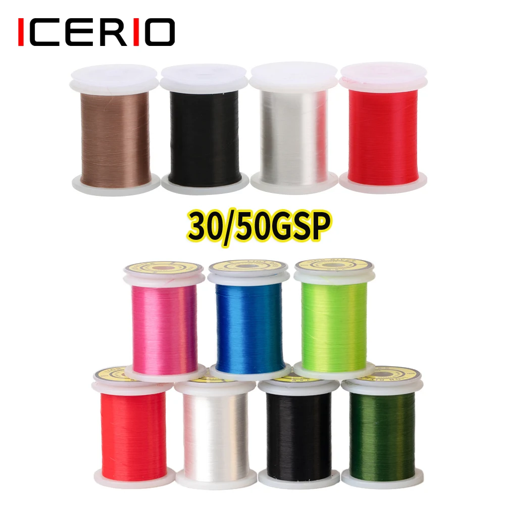 ICERIO 3D/50D GSP высокопрочная вязальная нить для мушек, гладкая слегка Вощеная полиэтиленовая нить, материал для вязания нимферов