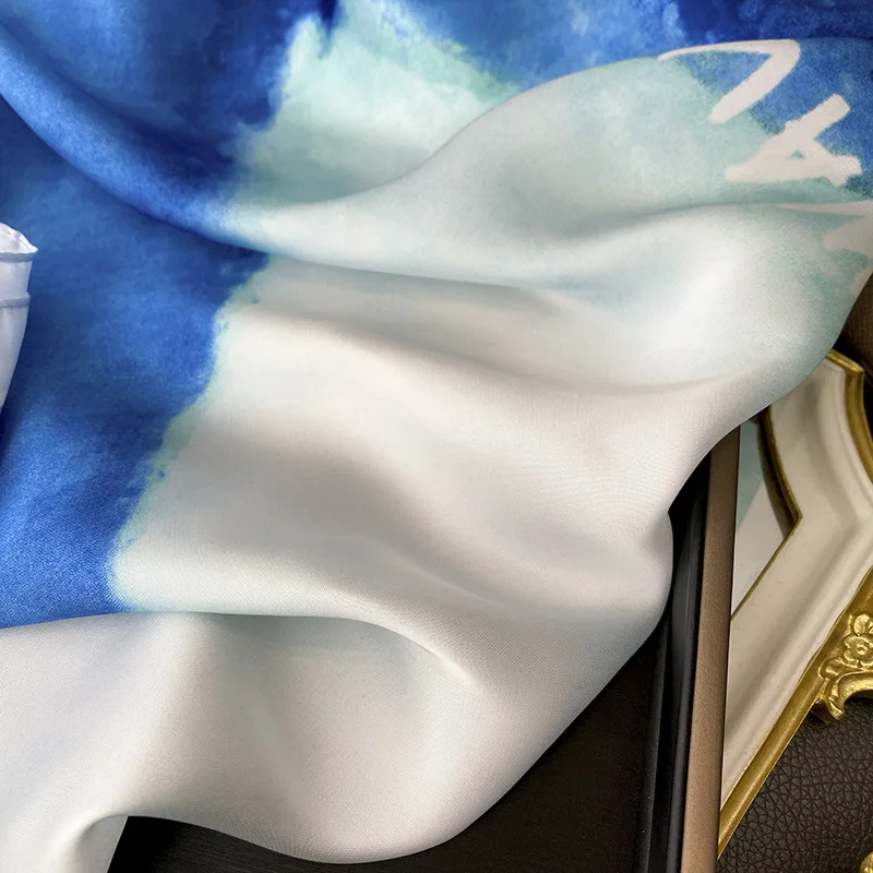 Luxury Brand 2022 New Designer Silk Square Scarf Women Satin Neck Hair Tie Band Summer Beach Hijab Head Female Foulard 70*70cm |