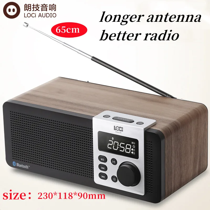 

High Power Wireless FM RadioBluetooth Speaker Stereo/USB and TF Card Play/Alarm Timer/Breakpoint Memory Music Player