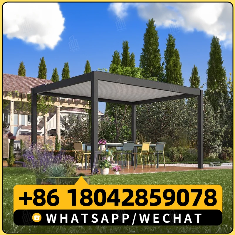 3*4 м Роскошная уличная беседка экологически чистый садовый навес алюминиевый