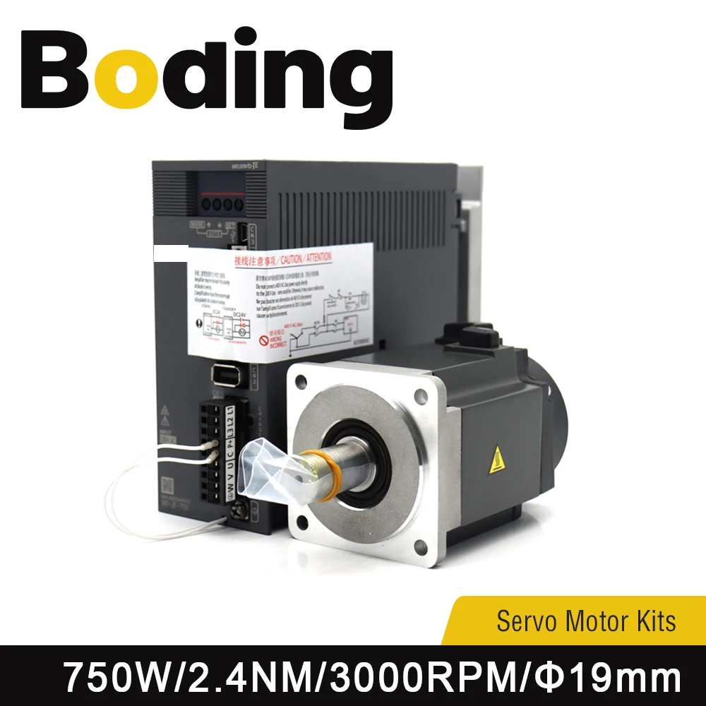 

Boding Original Japan Servo Motor Kits 750W HG-KN73J-S100 MR-JE-70A 2.4NM 3000rpm Dia.19mm 3 Phase 220v with 3M Cable