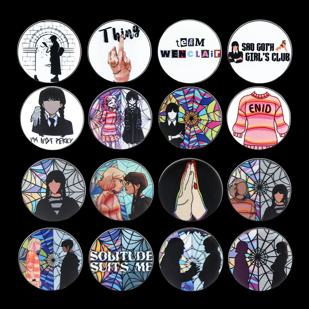

Wednesday The Adams Family Brooch Pins Cartoon Metal Badge 2023 New Jewelry