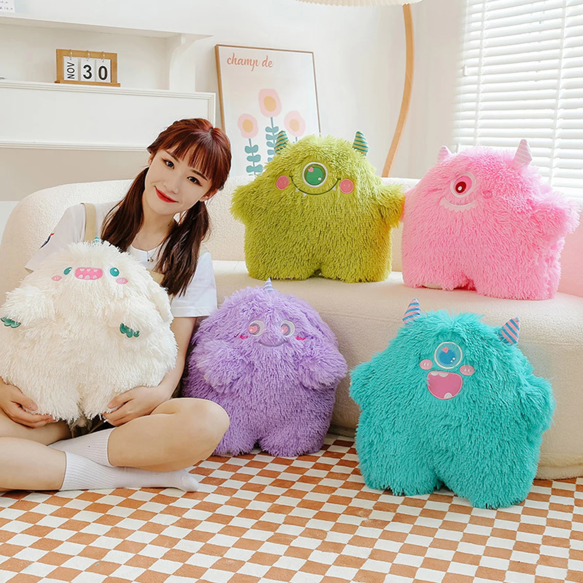 

Monster Plush Pillow Cute Monster Stuffed Animal Toy Soft Cartoon Animal Plush Toy Kawaii Kid Animal Toy Decor Animal Hugging