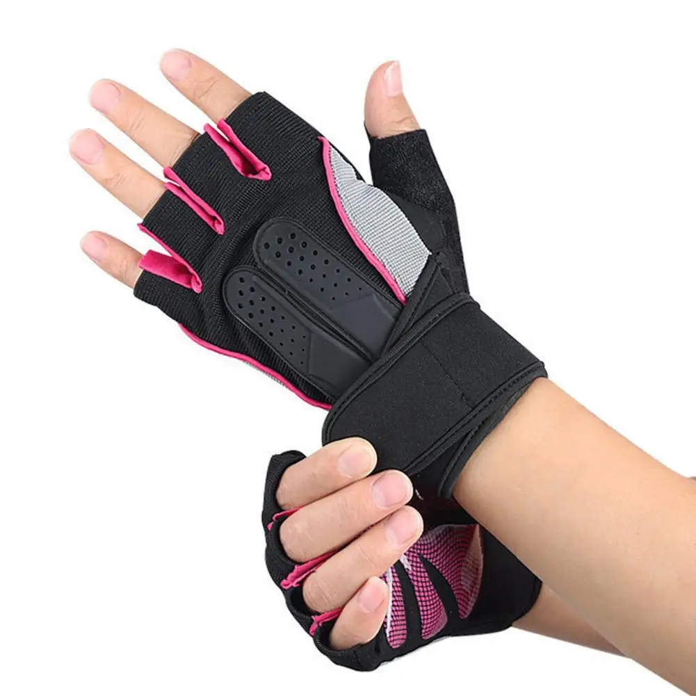 

1 Pair Fitness Gloves Protection Unisex Half Finger Lengthened Cycling Gloves for Gym Bicycle Gloves Wrist Gloves