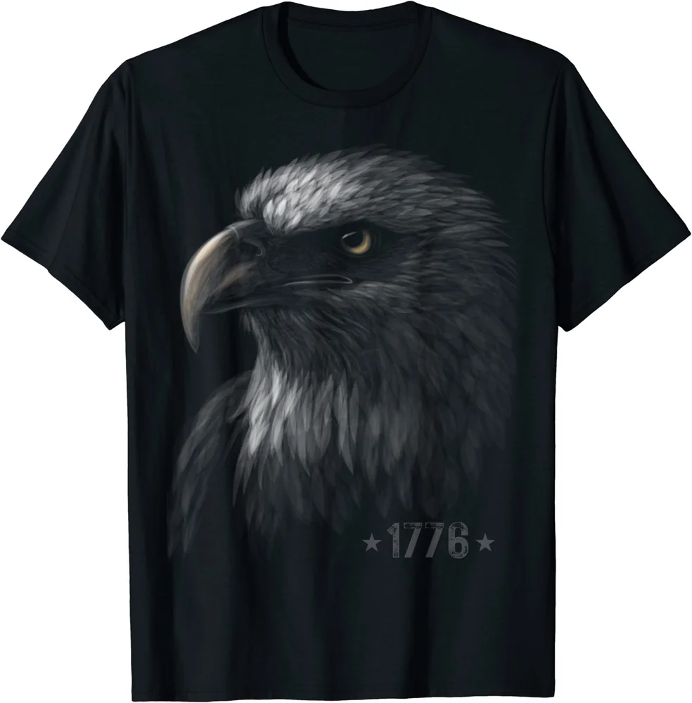 

4th of July USA Eagle 1776 Independence T-Shirt 100% Cotton O-Neck Summer Short Sleeve Casual Mens T-shirt Size S-3XL