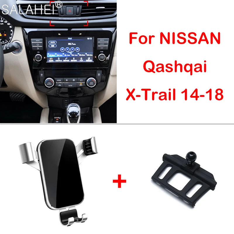 

Gravity Car Phone Holder For Nissan Qashqai J11 2014-2018 Air Vent Mount Stand Clip For X-trail Rogue T32 Qashqai 2015 2017 2018