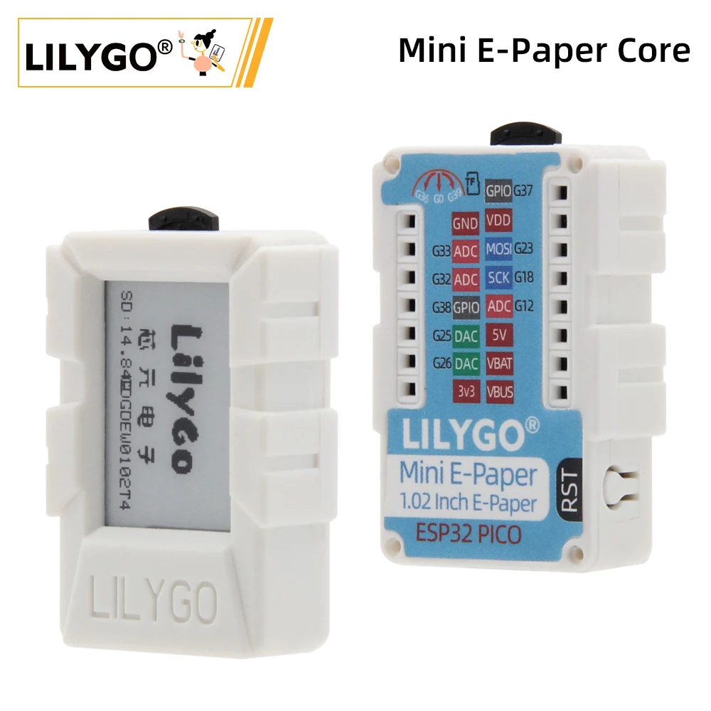 

LILYGO® TTGO Mini E-Paper Core ESP32 1.02 Inch Display ESP32 PICO Wireless Wifi BLE Module Development Board TF With ABS Shell