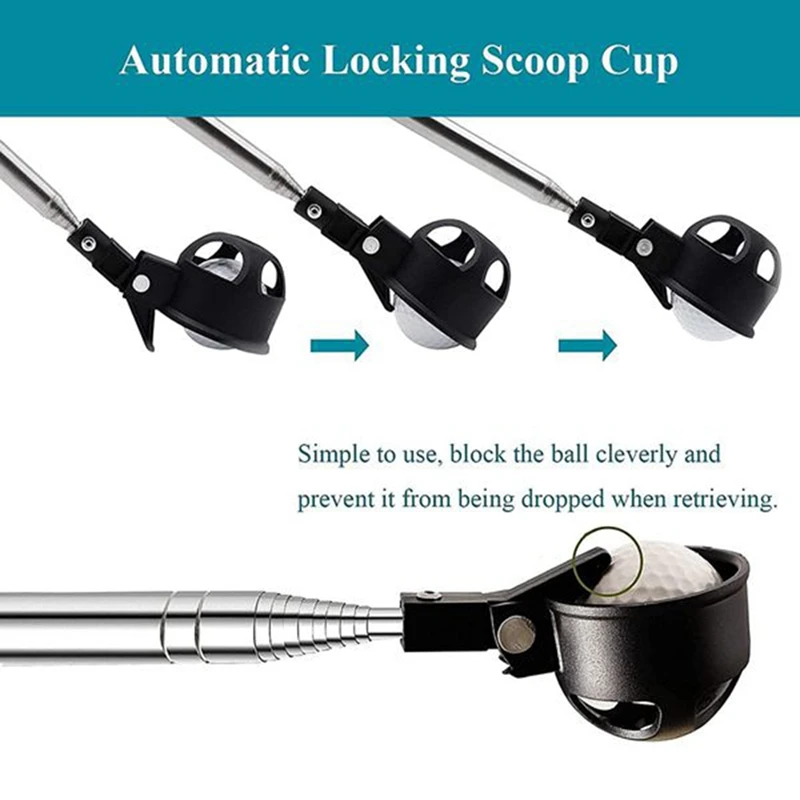 

Golf Retriever,Telescopic Golf Ball Putter Grabber,2 Golf Club Cleaning Brush Tool,Golf Accessories,Gift For Golf Lovers