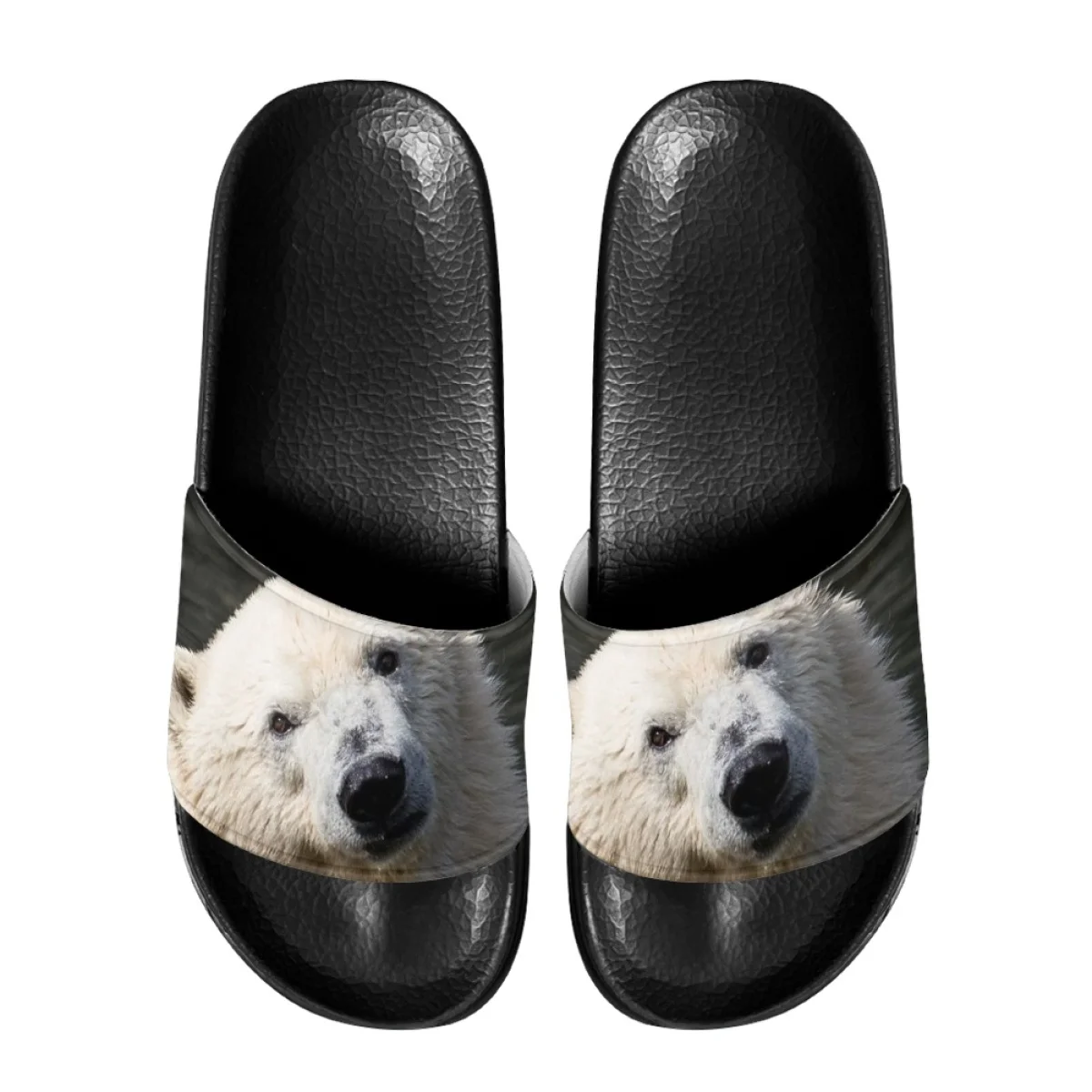 Сланцы для женщин шлепанцы с белым медведем летние забавные пляжные сандалии