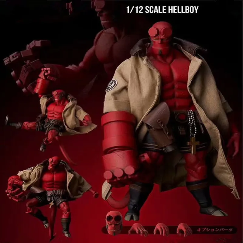 

MEZCO Hellboy PVC Action Figure Dark Horse Comics Hellboy Collection Model Super Hero Real Clothes Toy Christmas Gift 18cm 7inch