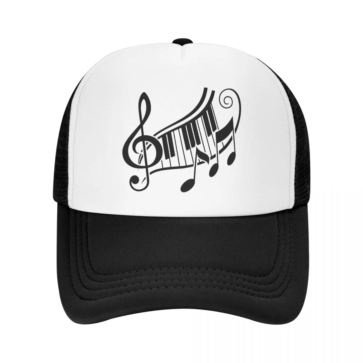 

Personalized Piano Keys Music Note Baseball Cap Women Men Breathable Trucker Hat Summer Outdoor Hats Snapback Caps